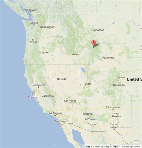 Yellowstone National Park On Us West Coast Map