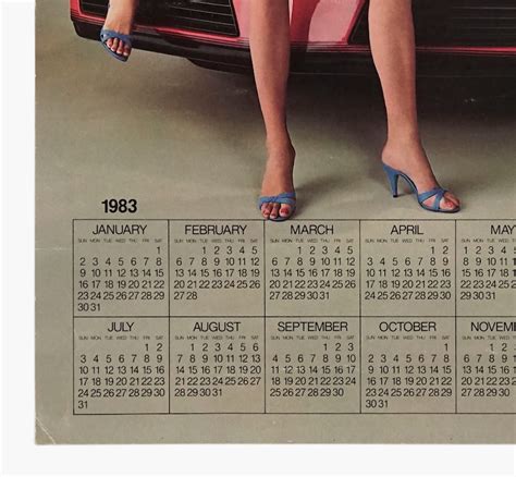 1983 Dupont Pin Up Girl Calendar Poster Automotive Pontiac Etsy