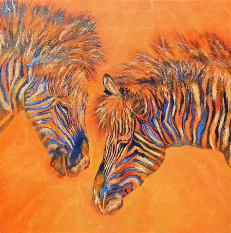 Two Zebras Painting By Maris Sherwood Fine Art America