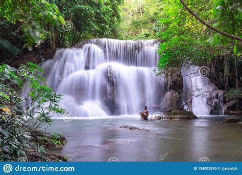 Huay Mae Kamin Waterfall In Kanjanaburi Thailand