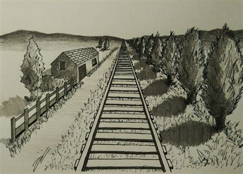 Railtrack One Point Railroad Tracks Railroad Drawings