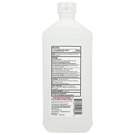 Walgreens Isopropyl Alcohol 70 First Aid Antiseptic 1source