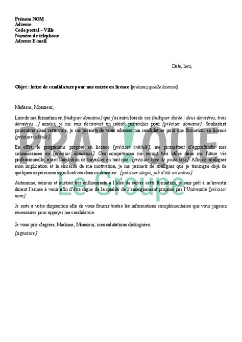 Related posts to lettre de motivation fac psy. Lettre de candidature pour une entrée en licence | Pratique.fr