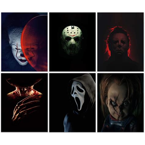 Horror Movie Villain Prints Set Of Inches X Inches Pictures Pennywise Jason