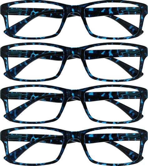 The Reading Glasses Company Blue Tortoiseshell Readers Value 4 Pack Designer Style Mens Womens