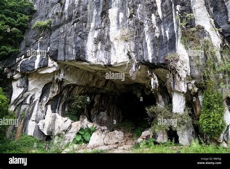 Beautiful Natural Limestone Cave Entrance In Malaysia Limestone Hill