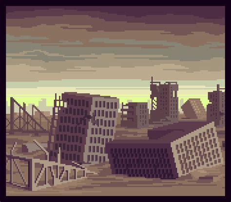 Apocalypse City Pixel Art Wallpaper