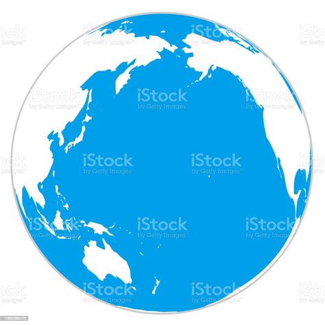 Blue And White Simple Earth Pacific Ocean Stock Illustration Download