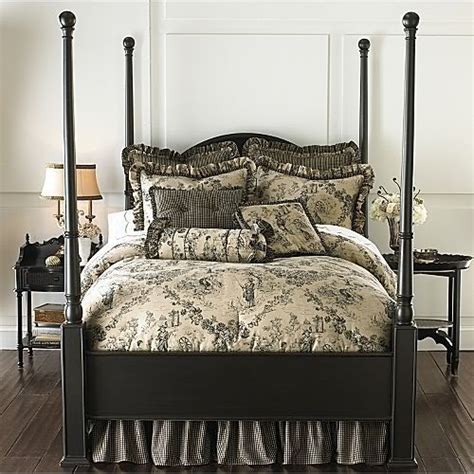 That is what we thought too! 15p QUEEN Enchanted Toile Tan Black Comforter Set+Euros ...