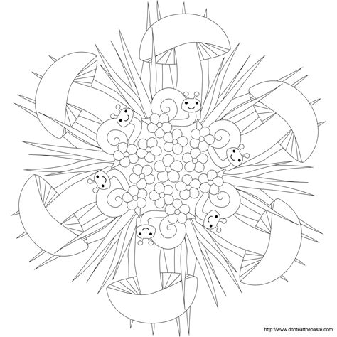 Don't Eat the Paste: Snail mandala and coloring page