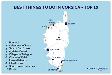 10 Tourist Maps Of Corsica Beaches Villages