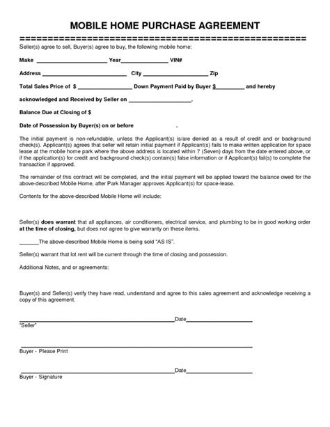 Home Purchase Agreement Template