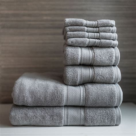 8 Piece Towel Set Silver Truly Lou Touch Of Modern