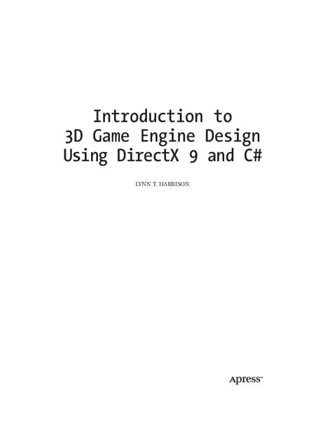 Pdf Introduction To 3d Game Engine Design Using Directx 9 And C