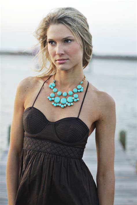 Black Dress Turquoise Statement Necklace Cute Dresses Cute Outfits