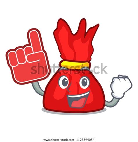 Foam Finger Wrapper Candy Mascot Cartoon Stock Vector Royalty Free