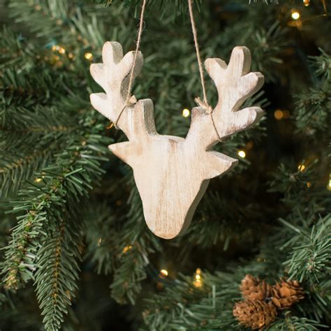 5 Wooden Reindeer Head Ornament Wax2050