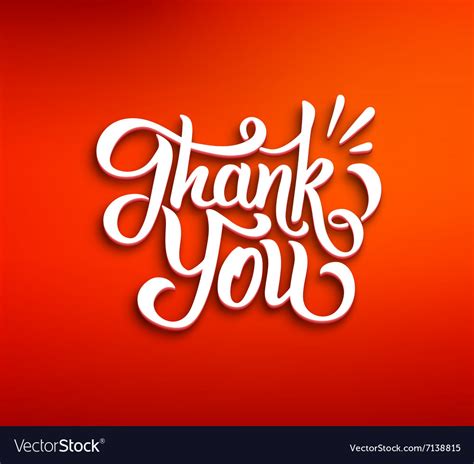 Thank You 3d Inscription On Red Background Vector Image