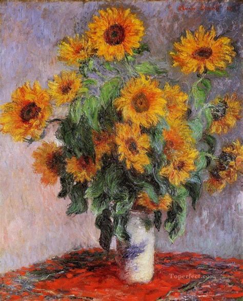 Bouquet Of Sunflowers Claude Monet Impressionism Flowers Painting In