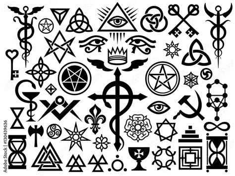 Medieval Occult Signs And Magic Stamps Sigils Locks Knots Mystic