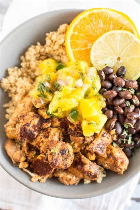Juicy roast chicken thighs are paired with our take on moros y cristianos, the cuban version of rice and beans, in this easy dinner recipe. Cuban Chicken Rice Bowls | This Is What's For Dinner ...