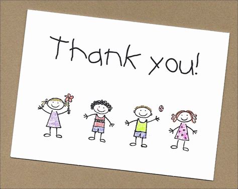 Thank You Note Template For Kids