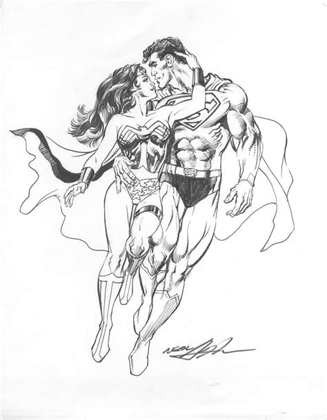 Free coloring pages wonder woman awesome dc superhero girls coloring. Superman and Wonder Woman by Neal Adams ♥ http://comicart ...