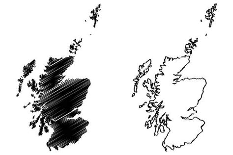 Drawing Of The Scotland Map Outline Illustrations Royalty Free Vector