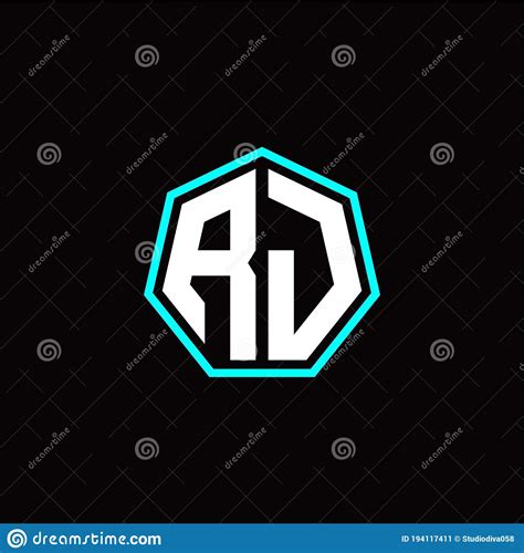 R J Initials Modern Polygon Logo Template Stock Vector Illustration