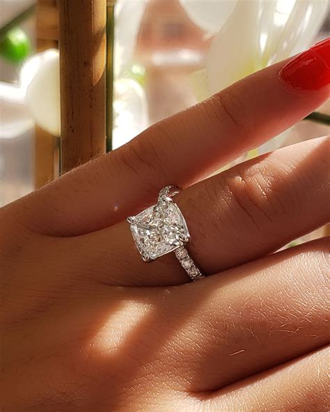 1 88ct princess cut natural diamond 4 prong pave diamond engagement ring gia certified