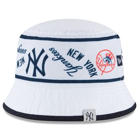 Toddler New York Yankees New Era White Mascot Ribbon Bucket Hat