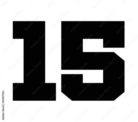 15classic Vintage Sport Jersey Number Uniform Numbers In Black As Fat
