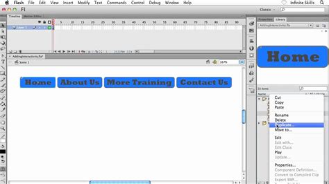 When i go to publish, and stick. Adobe Flash CS6 Tutorial | Applying an Action to a Button ...