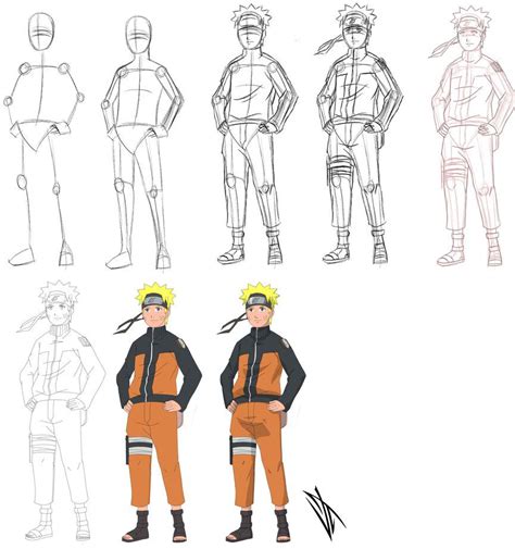 Step By Step Uzumaki Naruto By Johnny Wolf Naruto Drawings Easy