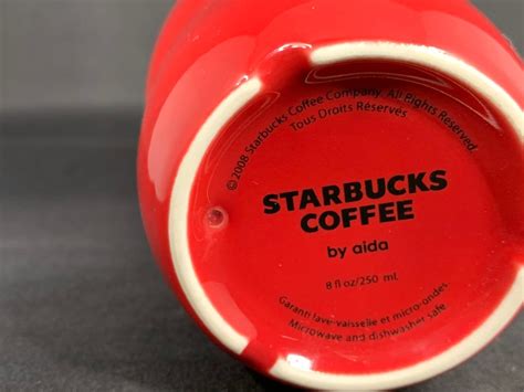 Starbucks Red Ceramic Cup Starbucks No Handle Coffee Mug Etsy