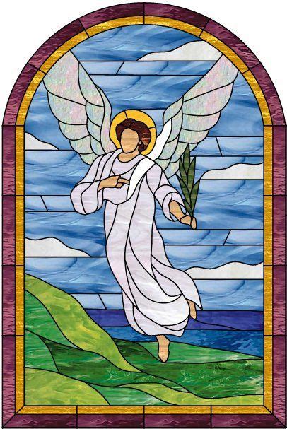 Angel And Seashore Leaded Stained Glass Window Panel Stained Glass