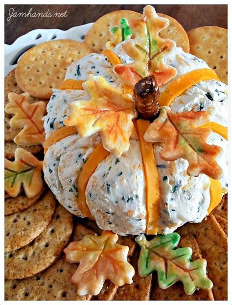 Cheddar And Chive Pumpkin Cheese Ball Appetizer Recipes