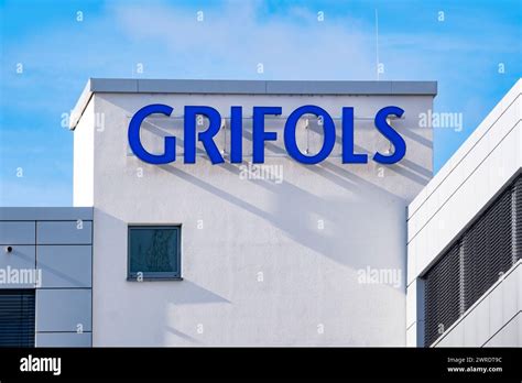 building with letters GRIFOLS, plasma-derived medicines, medications