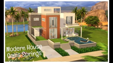 Modern House In Oasis Springs The Sims 4 Speed Build No Cc Youtube