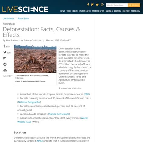 Live Science Deforestation Pearltrees