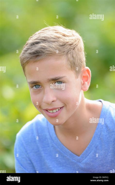 Smiling Teenage Boy Portrait Stock Photo Alamy