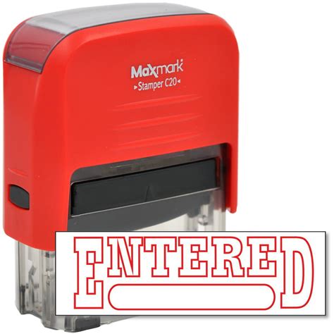 Entered Self Inking Rubber Stamp With Red Ink