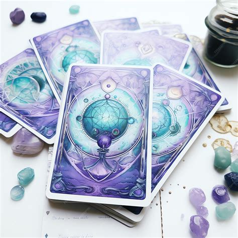 Premium Ai Image Beautiful Purple Tarot Cards Clipart Illustration