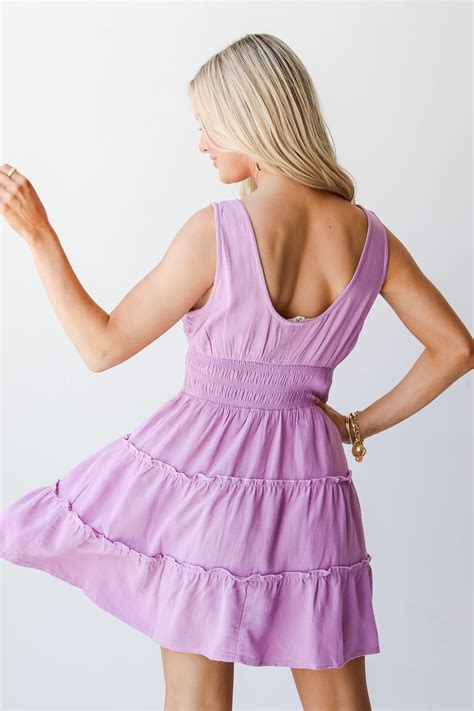 Cute Lavender Mini Dress For Summer Shopdressup Dress Up