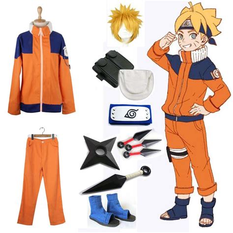 Full Set Naruto Uzumaki Naruto Cosplay Costume Shippuden Uzumaki Naruto