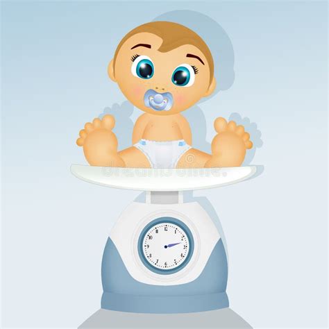 Baby On Scales Icon Vector Illustration Sign On Isolated Background