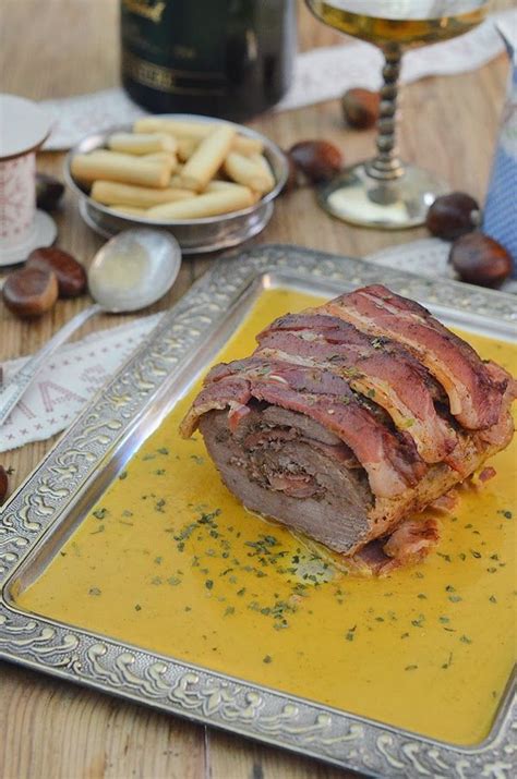 De champiñones laminados • 50 ml. #DimequeesViernes.: Redondo de ternera relleno especial de ...