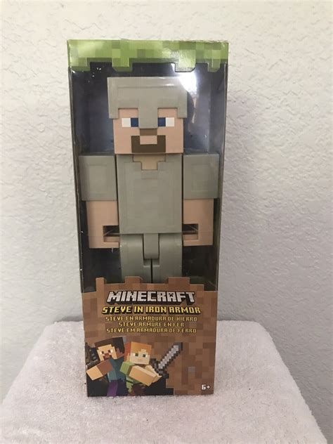 Mattel Minecraft Steve In Iron Armor 12 Inch Large Scale Action Figure Nib