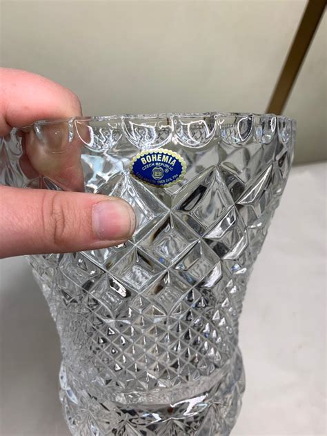 Cut Glass Bohemia Czech Republic Lead Crystal 24 Pbo Vase Etsy