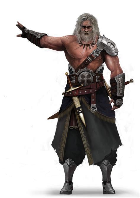 Mercenary Captain Seok Jae Jang Fantasy Character Design Barbarian Concept Art Characters